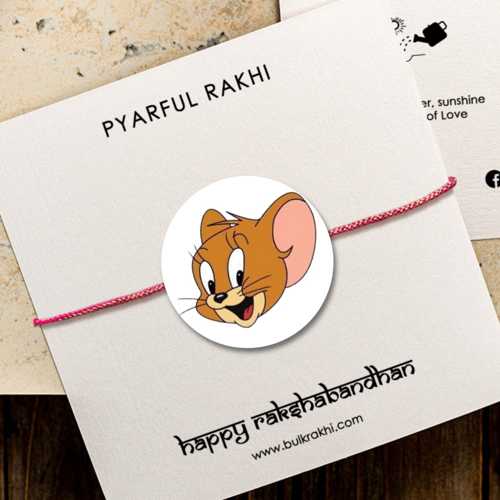 Pyarful Jerry Printed Magnet Rakhi For Kids 12 Pcs