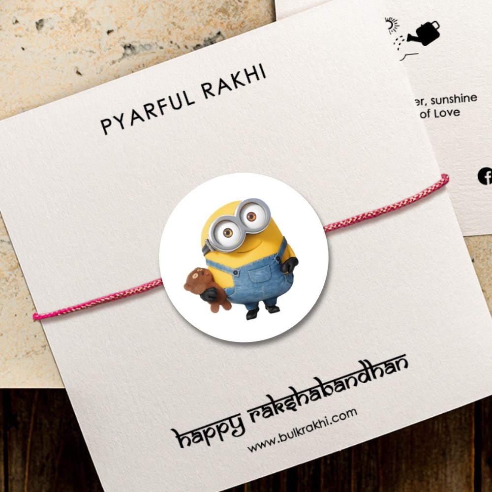 Pyarful Minion Printed Magnet Rakhi For Kids 12 Pcs