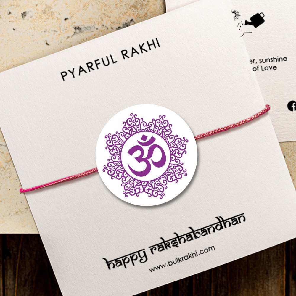 Pyarful Om Printed Magnet Rakhi For Kids 12 Pcs