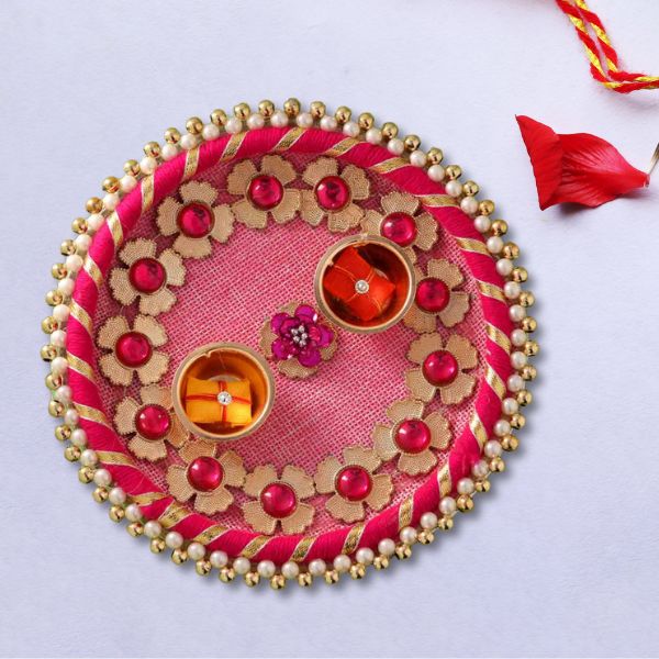 Enchanting Rakhi Puja Thali-6 Inches Pack of 12