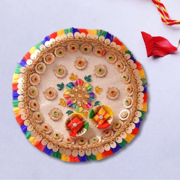 Exquisite Rakhi Puja Thali-6 Inches Pack of 12