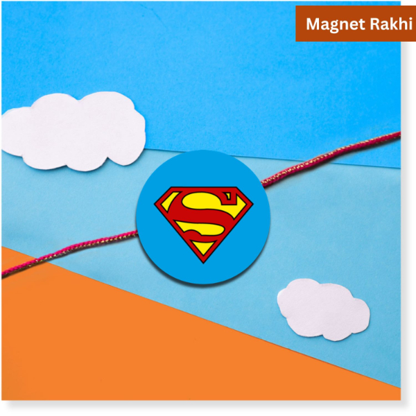 Super Man Print Fridge Magnet Rakhi